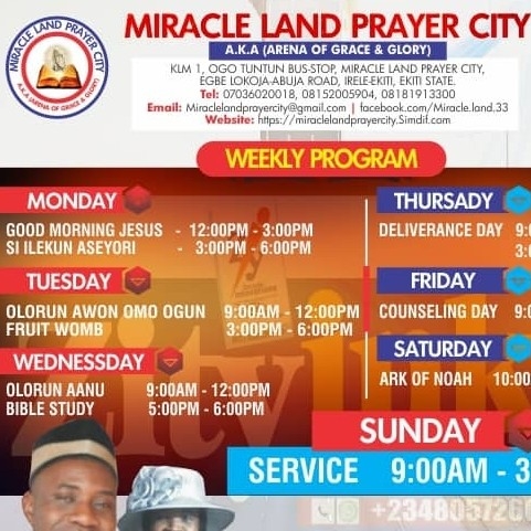 MIRACLELAND PRAYER MINISTRY WORLDWIDE
